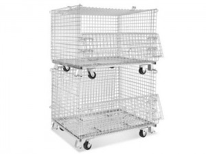 Steel Wire Mesh Container with Caster